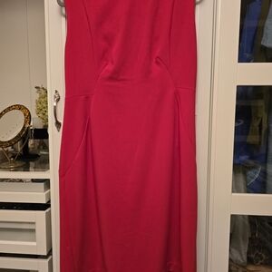 Donna Karan Vibrant Red Midi Dress